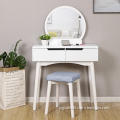 Wholesale New Design White Wood Mirror Almirah Simple Dressing Table With Drawers